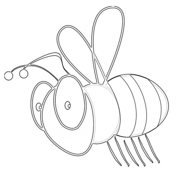 Dibujo de abeja para imprimir y colorear