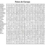Sopa de letras gigante para imprimir de Países de Europa