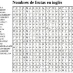Sopa de letras para imprimir - Nombres de frutas en inglés