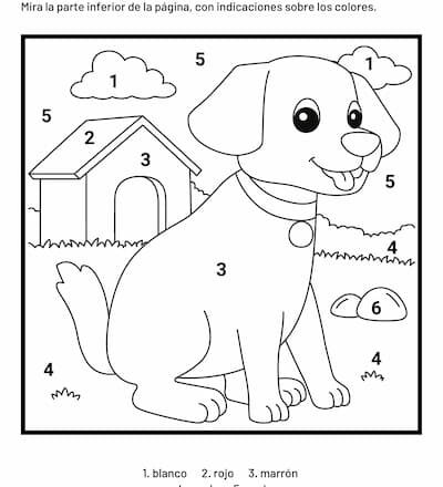 Dibujo de perro para imprimir y colorear