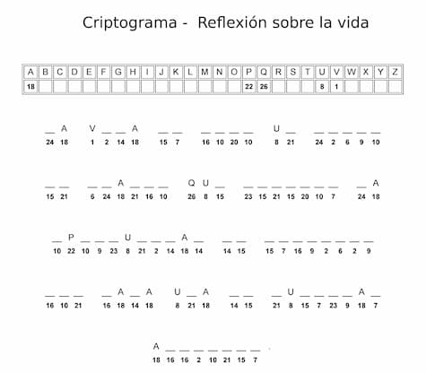 Criptograma - Reflexión sobre la vida