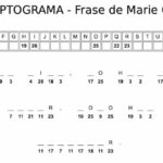 Criptograma para imprimir - Frase de Marie Curie