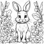 Dibujo para imprimir y colorear - Un simpático conejo Dibujo para imprimir y colorear - Un simpático conejo
