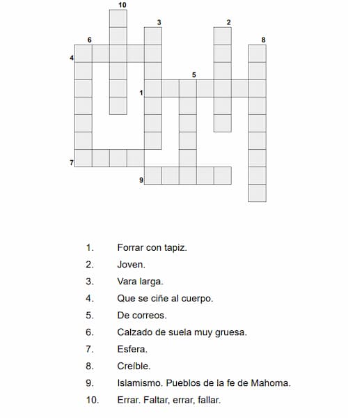 Crucigrama para imprimir 98