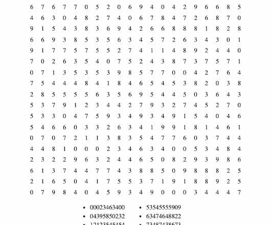 Sopa numérica para imprimir 100