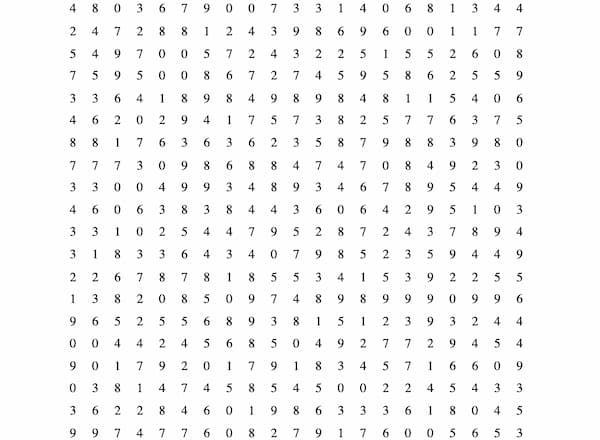 Sopa numérica para imprimir 98