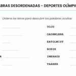 Pasatiempo de palabras desordenadas – Deportes olímpicos Pasatiempo de palabras desordenadas – Deportes olímpicos
