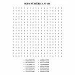 Sopa numérica para imprimir nº 101 Sopa numérica para imprimir 101
