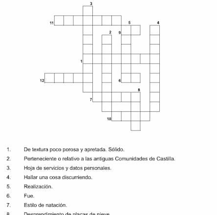 Crucigrama para imprimir 109