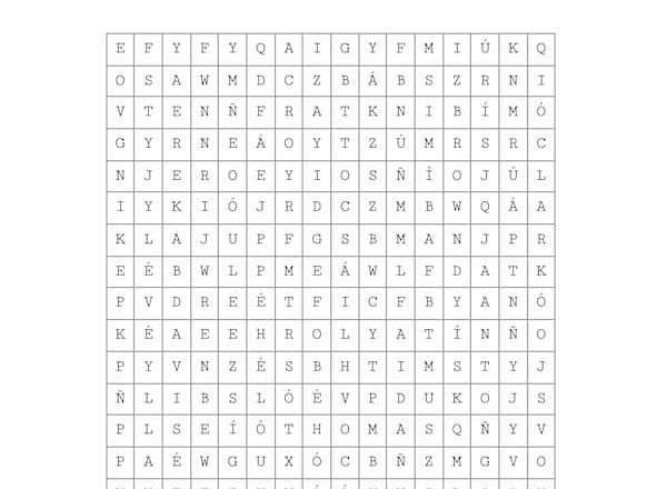 Sopa de letras para imprimir – Apellidos Ingleses