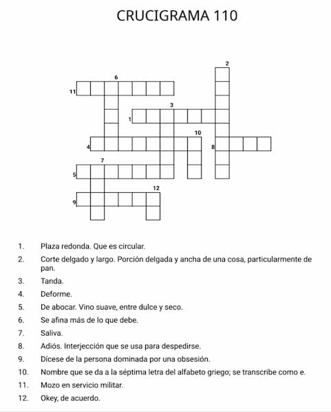 Crucigrama nº 110